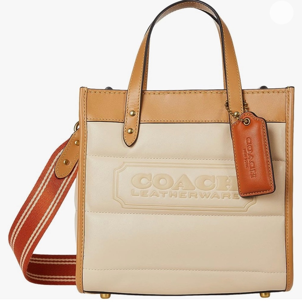 COACH Quilted Color-Block Badge Field Tote 22